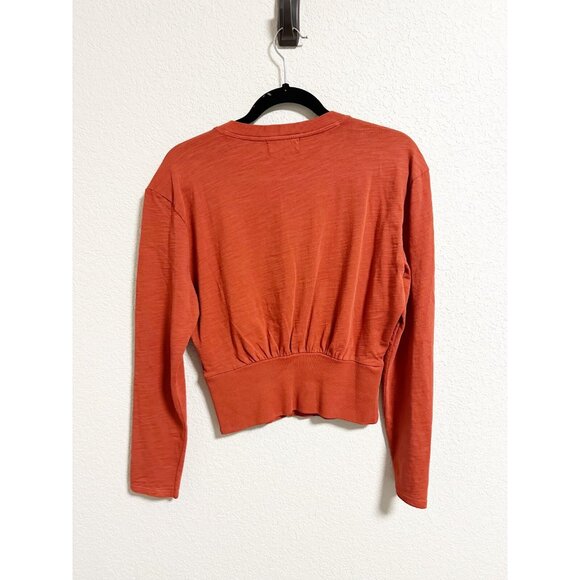 Nation Los Angeles Monique Top Ribbed Waistband Snap Shoulder Terracotta Small - Picture 3 of 6